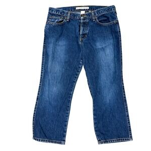 Vintage Y2K Abercrombie Fitch Womens Blue Denim Button Fly Capri Cropped Jeans 6